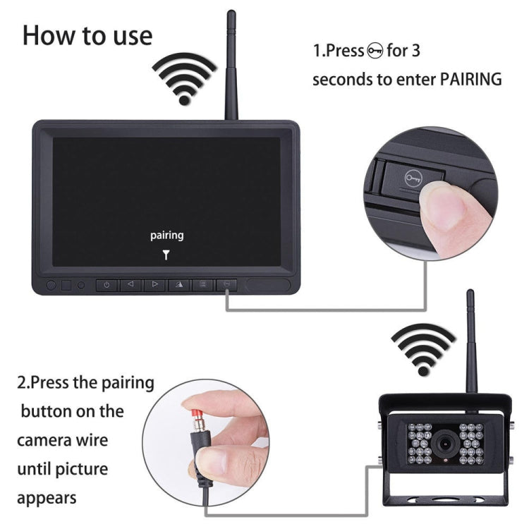 K0232 7 inch 140 Degrees Wide Angle HD Car Rear View Backup Dual Cameras Rearview Monitor Split Screen, K0232 K0232 7 inch 140 Degrees Wide Angle HD Car Rear View Backup Dual Cameras Rearview Monitor Split Screen, K0232